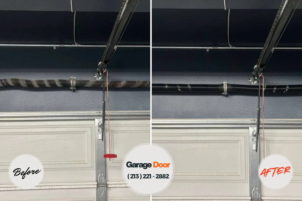 Before and after: garage door repair Tamiami, FL
